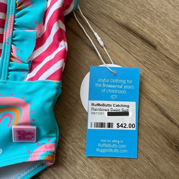 Ruffle Butts Rainbow Swimming Suit.  Girls size 18-24 months. New with tags! - Picture 4 of 8